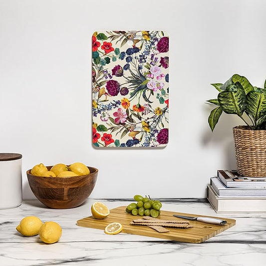Society6 Bamboo Cutting Board- Kitchen Decor by Burcu Korkmazyurek - Unique Cutting Boards for Kitchen, 16" x 10.5" x 0.5", Magical Garden V