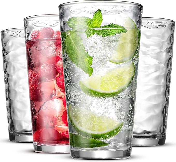 Biscayne Glassware Set, 24-Piece, Mixed Sizes with Cooler, DOF, Juice and Shot Glasses