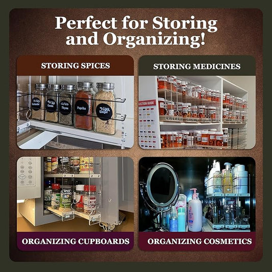Vertical Spice Narrow Spice Rack -Sliding Spice Jars Organizer - Pantry Organizers & Storage - Slide Out Drawers for Kitchen Cabinets -Seasoning Caddy (2.3" W x 10.75" H x 10.6"D, Partially Assembled)