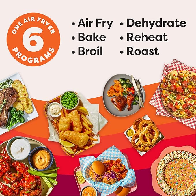 Instant Pot Vortex Plus 6QT XL Air Fryer, 6-in-1, Broils, Dehydrates, Crisps, Roasts, Reheats, Bakes for Quick Easy Meals, 100+ In-App Recipes, Dishwasher-Safe, from the Makers of Instant Pot, Black