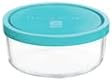 BORMIOLI ROCCO Round Storage Bowls With Blue Lids, 4 CT