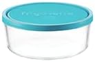 BORMIOLI ROCCO Round Storage Bowls With Blue Lids, 4 CT