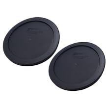 Pyrex Bundle - 2 Items: 7201-PC 4-Cup Black Plastic Food Storage Lids