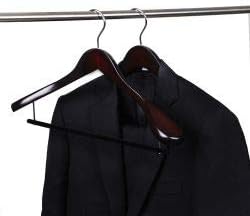 Luxury Wide Shoulder Wooden Hangers 30 Pack, with Velvet Bar, Smooth Mahogany Finish Wood Suit Hanger Coat Hanger for Closet, Holds Upto 20lbs, 360° Swivel Hook, for Jacket, Dress Heavy Clothes Hanger