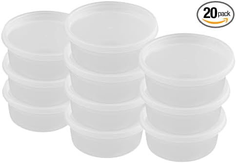 Heavy-Duty PP Deli Containers with Lids - 8oz PP Deli Container, 20 sets