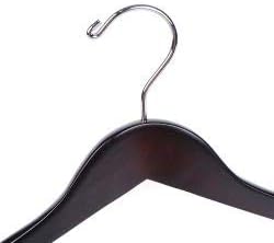Luxury Wide Shoulder Wooden Hangers 30 Pack, with Velvet Bar, Smooth Mahogany Finish Wood Suit Hanger Coat Hanger for Closet, Holds Upto 20lbs, 360° Swivel Hook, for Jacket, Dress Heavy Clothes Hanger