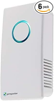 Germ Guardian GG1100W 7” Pluggable Small Air Purifier, Small Room Wall Air Sanitizer, UV-C Light Kills Germs, Reduces Odors from Pets, Cooking, Mold, GermGuardian, 1-Yr Wty (White) (Pack of 6)