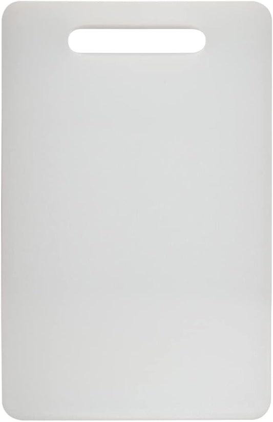 Fotouzy Plastic Utility Cutting Board with Handles, Food Safe PP Material, Dishwasher Safe, Thick Chopping Board, Large Size, Easy Grip Handle, for Kitchen (White)