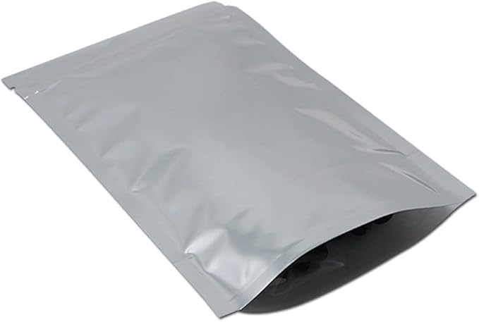 FERENLI 100 Pieces Stand Up Clear Front Zipper Lock Resealable Aluminum Mylar Foil Plastic Packaging Bag for Zip Heat Seal Package Lock with Tear Notch Long Term Food Storage 3.5x5.5 inch