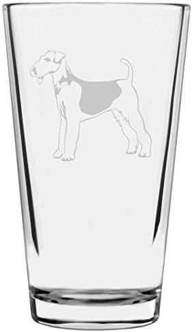 Airedale Terrier Custom Personalized Dog Themed Etched All Purpose 16oz Pint Glass