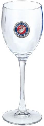 Heritage Pewter Palmetto Glass Goblets – Set of 2 | 12 OZ Goblet Wine Glasses | Expertly Crafted Pewter Glass