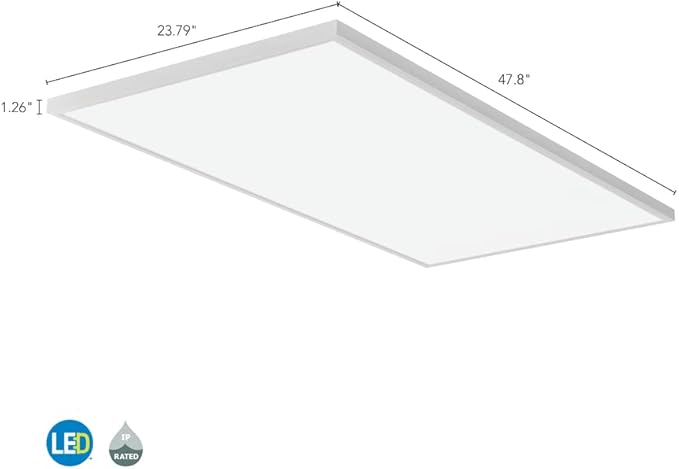 Lithonia Lighting CPANL 2x4 LED Flat Panel Light, 2 ft. by 4 ft. LED Light Panel, Ceiling Lighting Fixture, 4000 Lumens, 3500K/4000K/5000K Switchable CCT, Includes Direct Ceiling Mount Bracket, White
