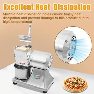 110V Electric Cheese Grater,550W Cheese Grinding Machine,Heavy Duty Stainless Steel Crushing Barrel Food Grinder,Commercial Pulverizer for Butter, Cheese & Hard Vegetables