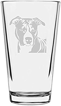 American Staffordshire Terrier Custom Personalized Dog Themed Etched All Purpose 16oz Pint Glass