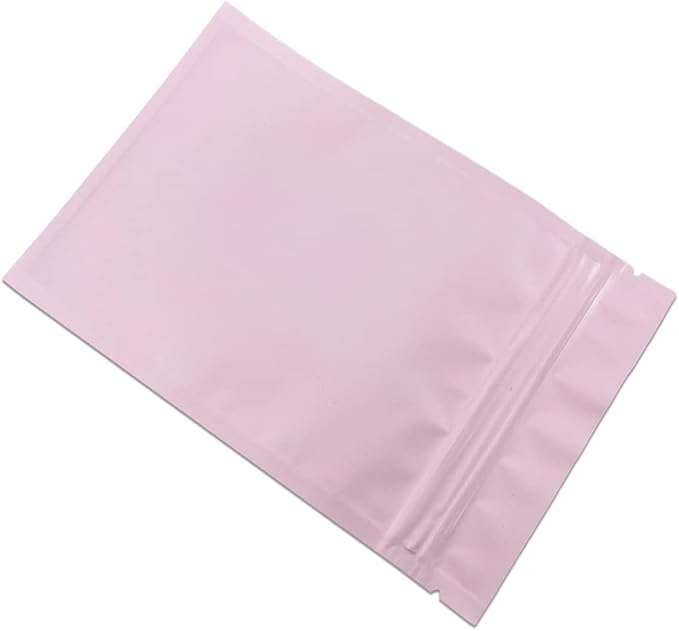FERENLI 100Pcs Zipper Lock Self Seal Flat Pouch for Zip Aluminum Foil Lock Package Bag Coffee Food Storage Resealable Mylar Bags Heat Sealable Candy Reclosable Bags (7x10cm (2.8x3.9 inch), Pink)