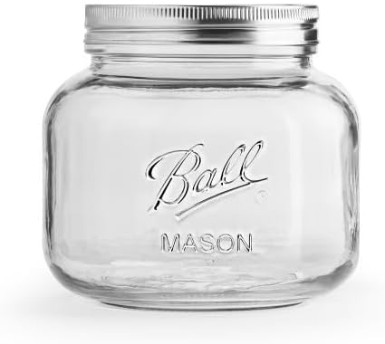 Ball Decorative Glass Mason Jar, Half Gallon Size, 64 OZ (Pack of 4)