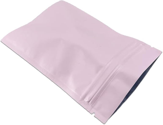 FERENLI 100Pcs Zipper Lock Self Seal Flat Pouch for Zip Aluminum Foil Lock Package Bag Coffee Food Storage Resealable Mylar Bags Heat Sealable Candy Reclosable Bags (7x10cm (2.8x3.9 inch), Pink)