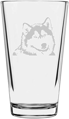 Alaskan Malamute Custom Personalized Dog Themed Etched All Purpose 16oz Pint Glass