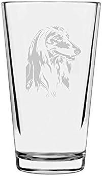 Afghan Hound Custom Personalized Dog Themed Etched All Purpose 16oz Pint Glass