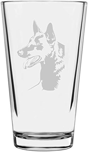 Belgian Shepherd (Malinois) Customizable Dog Themed Etched All Purpose 16oz Pint Glass