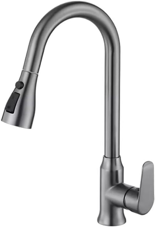 Kitchen Faucets with Pull Down Sprayer with Pull Down Sprayer 3 Modes High Arc Single Handle Stainless Steel Hot and Cold Faucets Grey