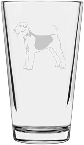 Airedale Terrier Customizable Dog Themed Etched All Purpose 16oz Pint Glass
