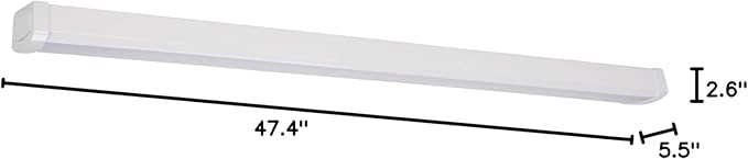 Lithonia Lighting 4 Foot LED Light Fixture, Low-Profile LED Wraparound Flush Mount Ceiling Light, 2700K Soft White, 120V, 48-Inch (FMLWL 48 827)