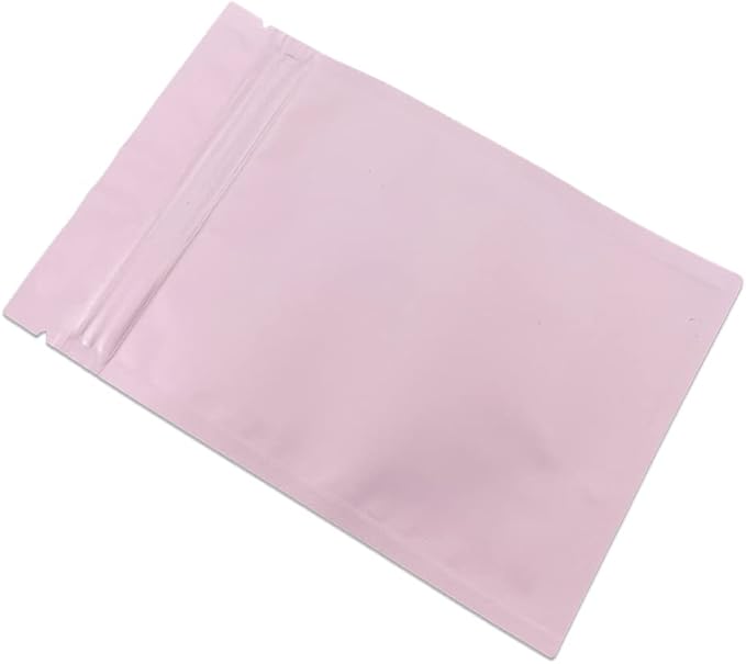 FERENLI 100Pcs Zipper Lock Self Seal Flat Pouch for Zip Aluminum Foil Lock Package Bag Coffee Food Storage Resealable Mylar Bags Heat Sealable Candy Reclosable Bags (8x12cm (3.1x4.7 inch), Pink)