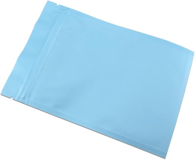 FERENLI 100Pcs Zipper Lock Self Seal Flat Pouch for Zip Aluminum Foil Lock Package Bag Coffee Food Storage Resealable Mylar Bags Heat Sealable Candy Reclosable Bags (8x12cm (3.1x4.7 inch), Blue)
