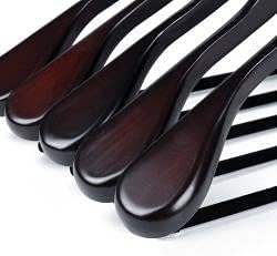 Luxury Wide Shoulder Wooden Hangers 30 Pack, with Velvet Bar, Smooth Mahogany Finish Wood Suit Hanger Coat Hanger for Closet, Holds Upto 20lbs, 360° Swivel Hook, for Jacket, Dress Heavy Clothes Hanger