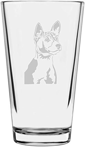 Basenji (Alternate) Dog Themed Etched All Purpose 16oz Pint Glass