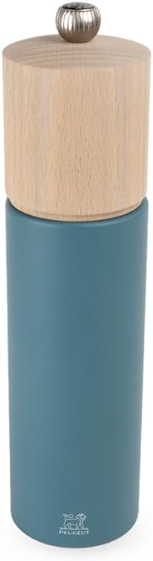 PEUGEOT - Boreal 21 cm/ 8" Pepper Mill - Classic Grind System - Made with PEFC Certified Beech Wood - Made in France - Celestial Blue