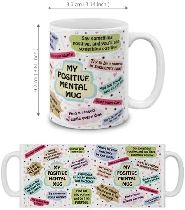 MUGBREW Positive Mental Quotes Ceramic Coffee Mug Tea Cup, 11 OZ