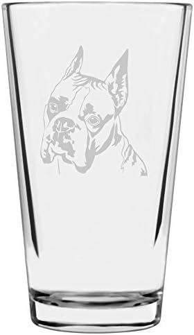 Boxer Customizable Dog Themed Etched All Purpose 16oz Pint Glass