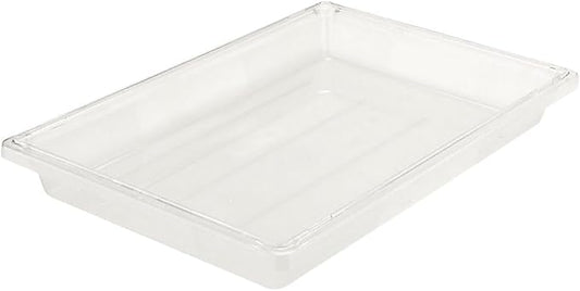 Rubbermaid Commercial Products Large Shallow Food Storage Container, 5 Gallon, Clear, for Restaurant/Kitchen/Cafeteria