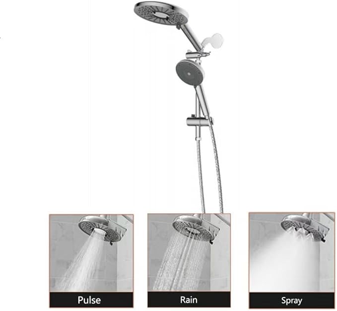 Shower Head with Filters - High Pressure Shower Filter Heads for Hard Water with Handheld - Dual Filtration Removes Chlorine, Fluoride, Heavy Metals (Chrome)