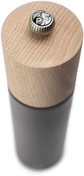 PEUGEOT - Boreal 21 cm/ 8" Pepper Mill - Classic Grind System - Made with PEFC Certified Beech Wood - Made in France - Rock Grey