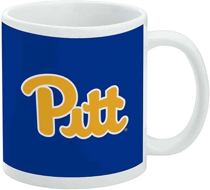 University of Pittsburgh Primary Logo Ceramic Coffee Mug, Novelty Gift Mugs for Coffee, Tea and Hot Drinks, 11oz, White