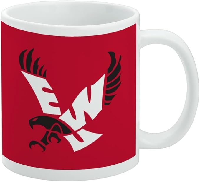 Eastern Washington University Primary Ceramic Coffee Mug, Novelty Gift Mugs for Coffee, Tea and Hot Drinks, 11oz, White