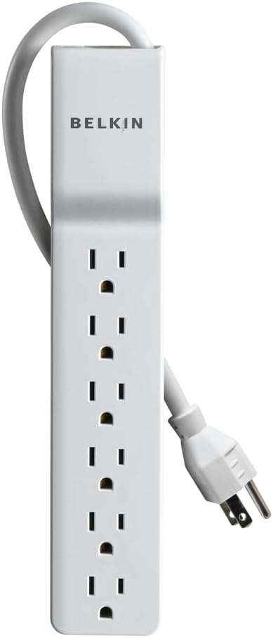 Belkin 6-Outlet Commercial Power Strip Surge Protector, 6ft Cord, 720 Joules, White