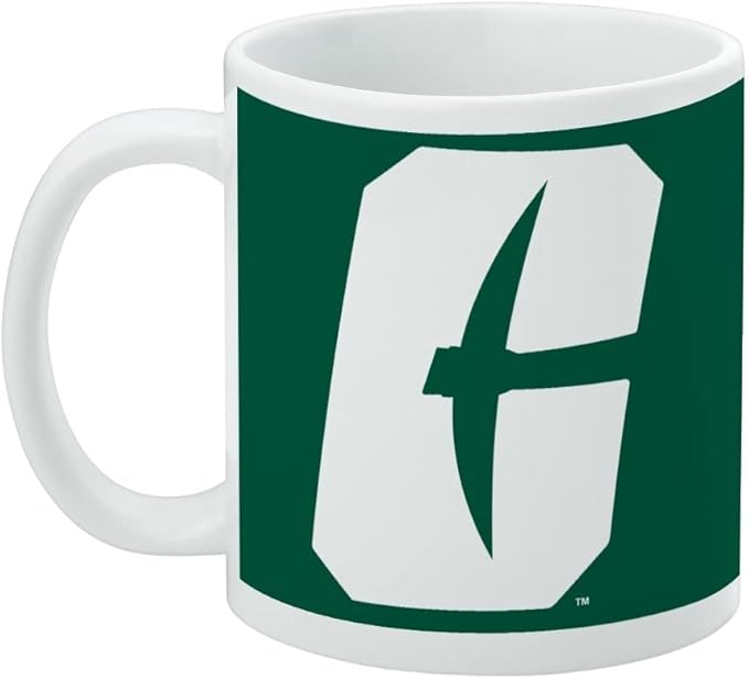 UNC Charlotte Primary Logo Ceramic Coffee Mug, Novelty Gift Mugs for Coffee, Tea and Hot Drinks, 11oz, White