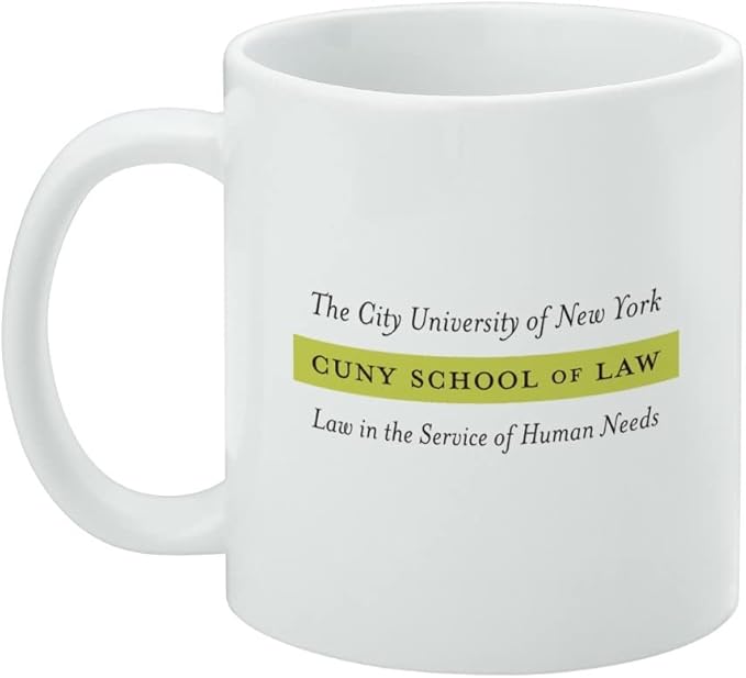 CUNY School of Law Primary Logo Ceramic Coffee Mug, Novelty Gift Mugs for Coffee, Tea and Hot Drinks, 11oz, White
