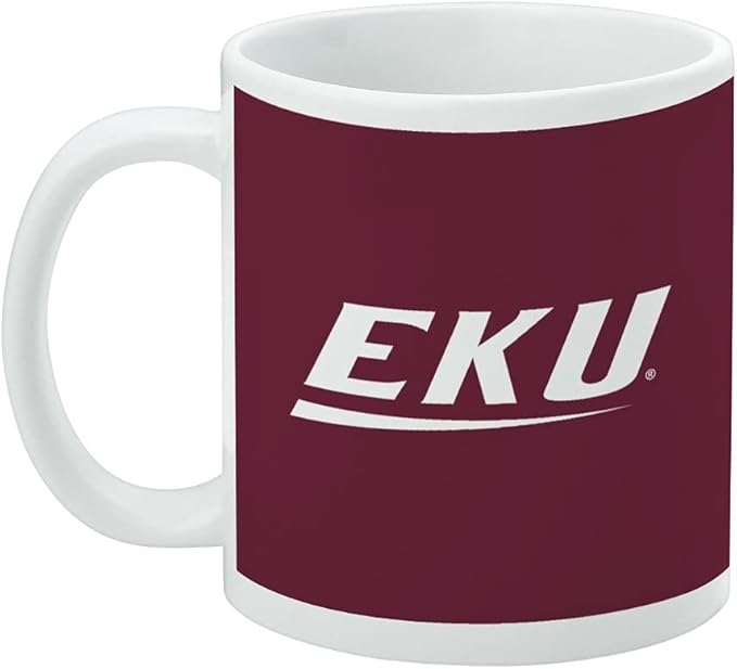 Eastern Kentucky Primary Logo Ceramic Coffee Mug, Novelty Gift Mugs for Coffee, Tea and Hot Drinks, 11oz, White