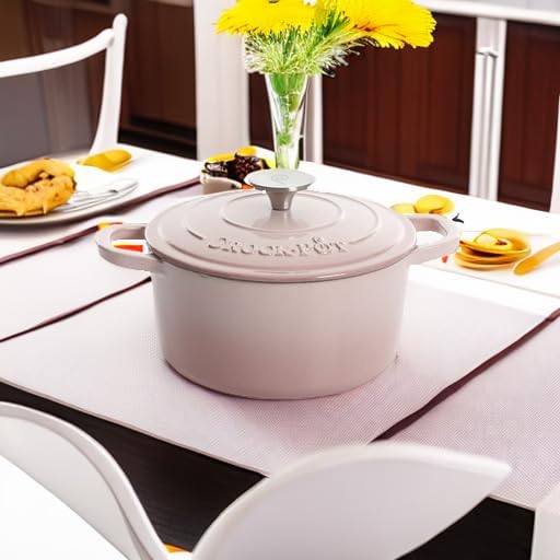 Crock-Pot Artisan Round Enameled Cast Iron Dutch Oven, 5-Quart, Blush Pink