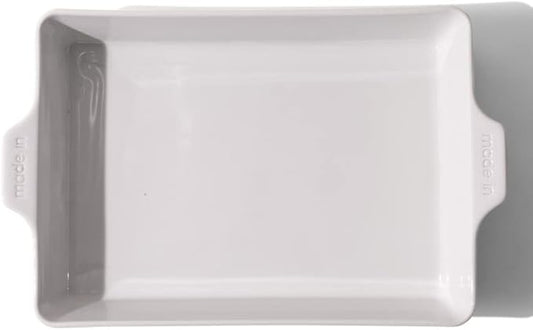 Made In Cookware - Rectangular Baking Dish - White - Hand Crafted Porcelain - Professional Bakeware - Made in France