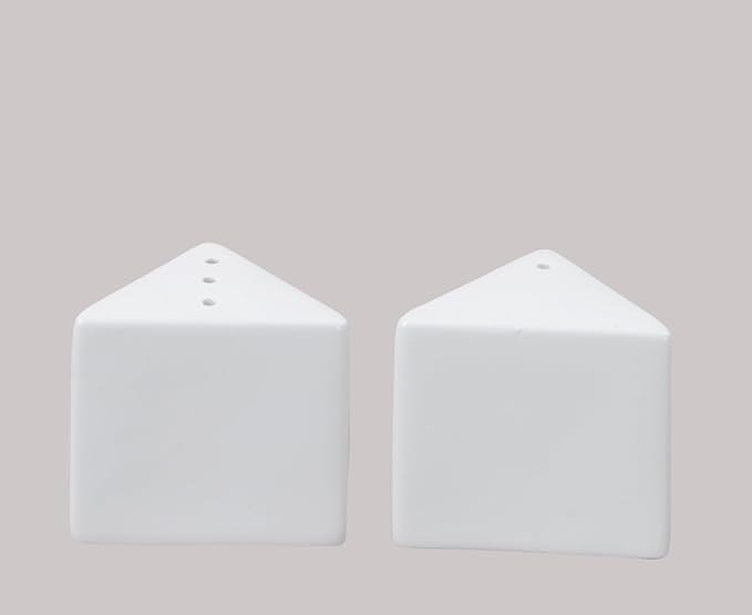 Bone China Elegance White Triangle Salt & Pepper Shaker Set, Case of 1 Sets