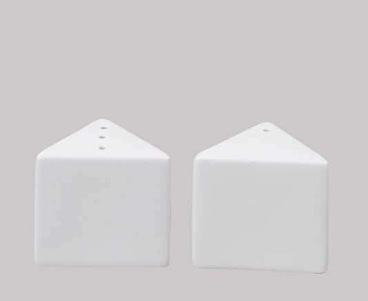 Bone China Elegance White Triangle Salt & Pepper Shaker Set, Case of 1 Sets