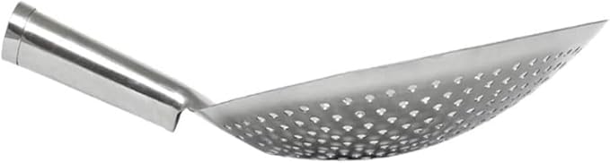 TrueCraftware- 12-inch Oil Skimmer Stainless Steel Hole Size: 6mm- for Cooking and Frying Kitchen Utensils Wire Pasta Strainer Spoon Food Preparation Kitchen Strainer