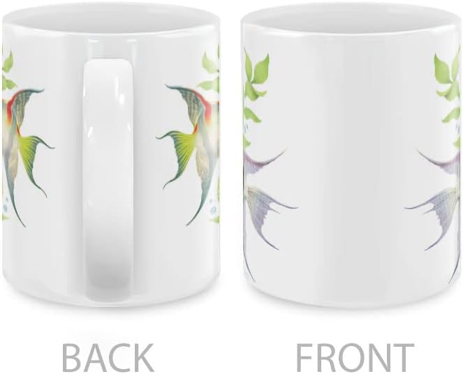 MUGBREW Freshwater Angelfish (Pterophyllum Scalare) Ceramic Coffee Mug Tea Cup, 11 OZ