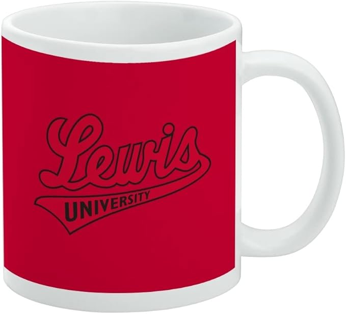 Lewis University Primary Logo Ceramic Coffee Mug, Novelty Gift Mugs for Coffee, Tea and Hot Drinks, 11oz, White
